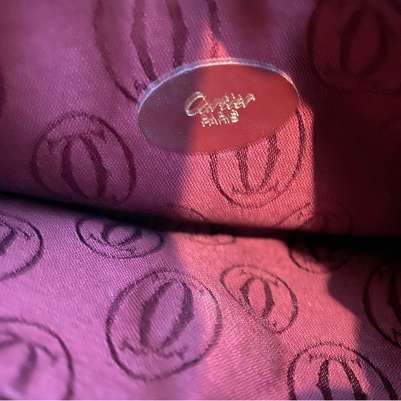 Cartier Burgundy and Two-Tone Wristlets/Pouches with Gold Hardware and Chain - Picture 7 of 8